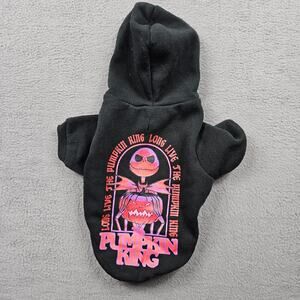Nightmare Before Christmas Jack Pumpkin King Dog Sweater Hoodie Small Black